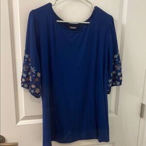 BloomChic Blue Boxy Embellished Blouse